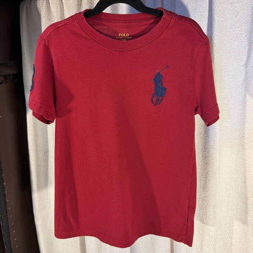 Polo by Ralph Lauren Boy's Red Tee with Navy Logo